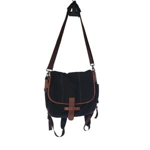 Ellington Messenger Backpack Travel Bag Black Brown Leather Convertible Large